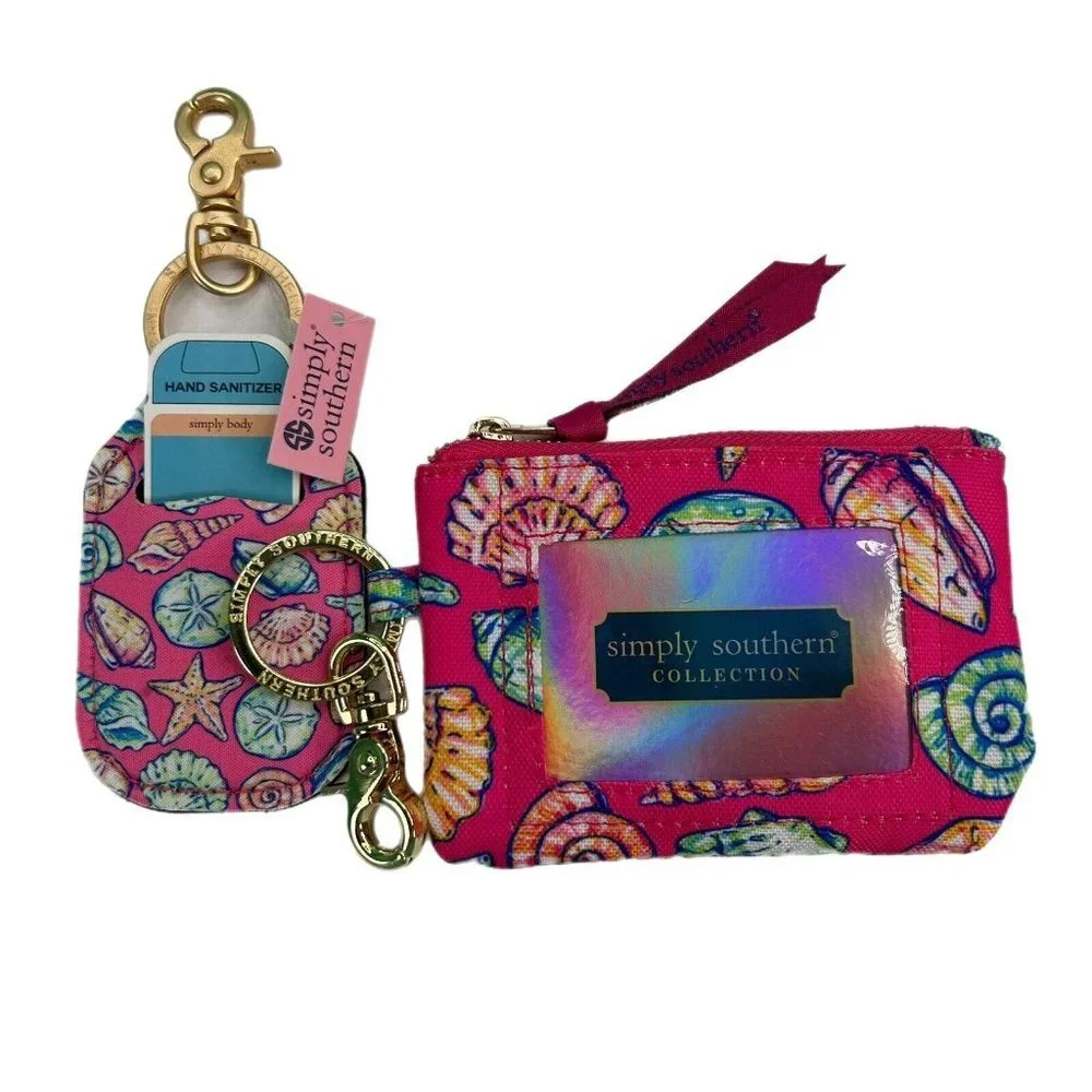 Simply Southern ID Wallet & Tiny Bottle Holder Card Case Keyring Clip Shells